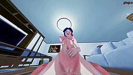 Misato Katsuragi's intimate scene in Evangelion