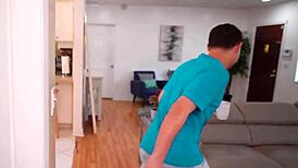 Hey, that sneaky perv gets fucked by karma rx and johnny love in missionary and doggystyle