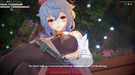 Ganyu from Genshin Impact gets creampied in intense hentai anime scene