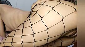 Petite college babe fucks deliciously with anal plug in USA