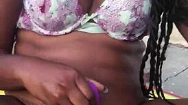 Naejaexx plays with dildo in public outdoor spot