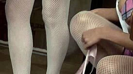 Naughty Busty Students in Stockings Engage in Lesbian Doggystyle Group Fun