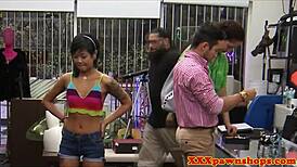 Watch That Inked Asian Babe Doggy Style The Pawnshop Manager!