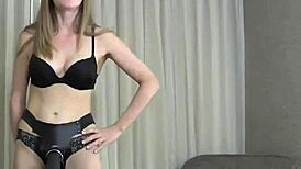 She gets on her KNEES and SUCKS it like a SLUT in this femdom blowjob scene.