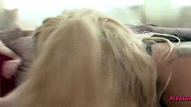 a hot teen couple rides cock on the sofa, cumming hard