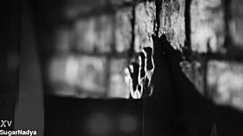 chic sugarnadya dances seductively in black and white lingerie, teasing with horny moves