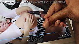 Skinny blonde Jayda stretches her holes with massive toys.