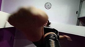 lick your mistress's feet and boobs