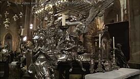 Exploring prague castle with tourists