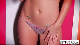 Imagine Brunette Sexy Lily Teasing Her Wet Pussy And Tight Ass In Nude Solo Play