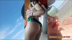 brazilian teen star dancing sensually with her ass and tattoos