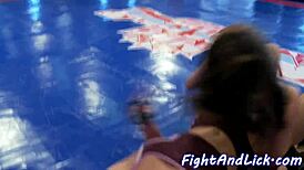 Toy Loving Euro Wrestling Dyke Babe Fights Hard