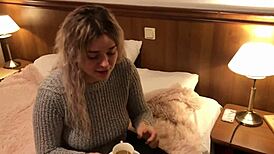 Submissive blonde's mouth used completely