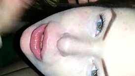 watch this russian girl take a full cum throat suck.