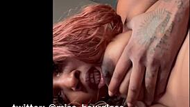 missqueenhourglass slut gropes tits and sucks pussy