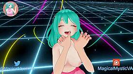 Cute anime girl sucks your cock passionately in web chat