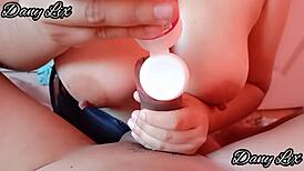 stepmom gives russian handjob