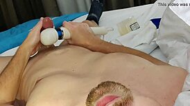 Intense asian brazilian ebony gay masturbation with machine leading to massive cumshot