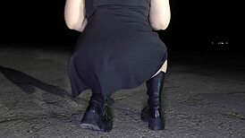 Walking around the city without panties