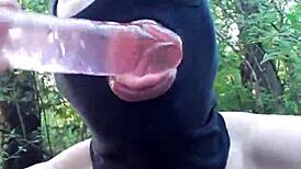 Female slave masturbates in the forest on August 9, 2023 😈🌳