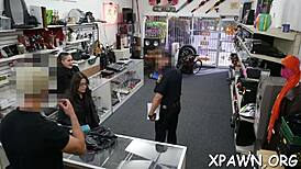 We fuck in a store for money with horny beauty