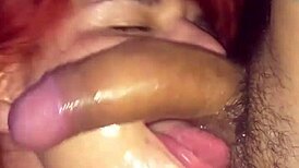 Intense Pleasure From Tattooed Trans Babe's Deepthroat Blowjob