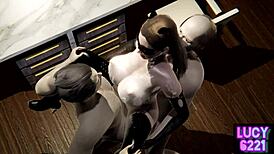 Catwoman desperately tries to escape after being exposed, running through the city.