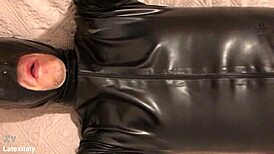 huge latex cock pounding away
