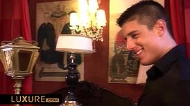 Vanessa Goldi explores the swinger castle with friends, enjoying group activities and intimate touches.