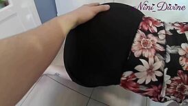 does this big booty girl take that fat cock in her tight dress?