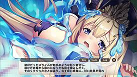 In the game Monmusu TDX, priestess Kamira encounters slime challenges.
