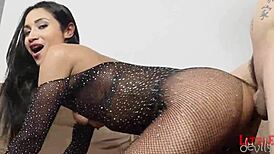 Teen brunette niara pesanha laughs while getting assfucked and deepthroating cock