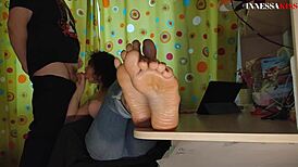 Babe sucks husband's horny cock on camera