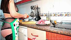 Milf Cook Blows Job In Nylon Lingerie