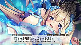 In the game Monmusu TDX, priestess Kamira encounters slime challenges.