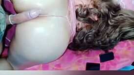 I shift her thong and we have anal sex.