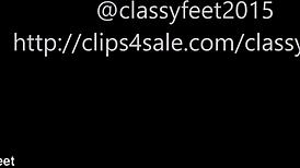 Stinky stockings tease with garter belt handjob