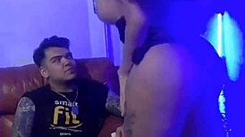 I shift her thong and we have anal sex.