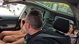 Aycha Martinelly, the mulata, strips naked on the streets with curly hair.