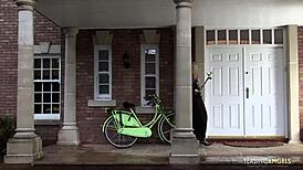 horny dude bangs two blonde sluts in bathroom threesome