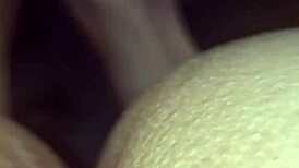 This teen's wet pussy gets pounded doggy style in a close-up homemade scene.