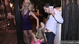 Suggestive Naked Blonde Massage Turns Into Wild Mardi Gras Party With Group Action