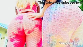 Ryan Smiles and Breyana Moore Perform Sloppy Interracial Double Blowjob with Big Tits and Asses