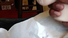 masturbating with a toy pussy 😏