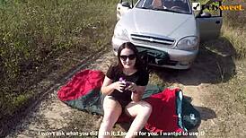 nybnn4har teen brunette masturbates hard outdoors in glasses