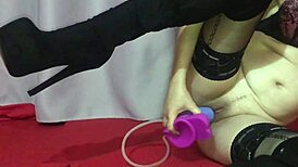 Milf Enjoys Large Dildo