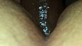 This teen's wet pussy gets pounded doggy style in a close-up homemade scene.