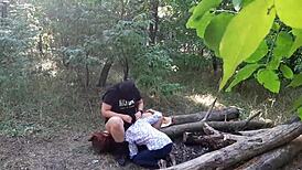 i fucked a stranger deep in the forest, her mouth took everything for wild orgasm