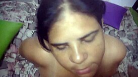 She gives me a blowjob and I cum on her face