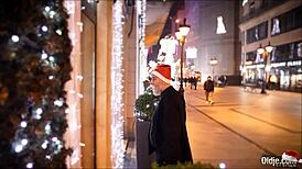 Old Santa Shares a Story with a Petite Teen